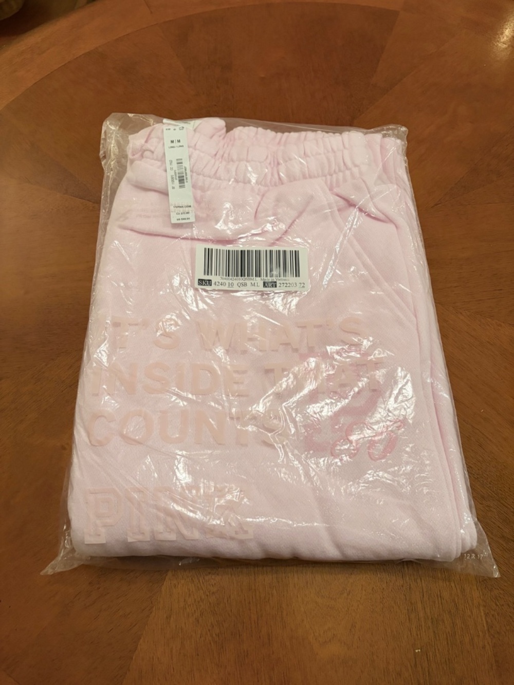 PINK Victoria's Secret Ivy Fleece Wide Leg Sweatpants - Pink Tulip - NWT - Picture 5 of 7